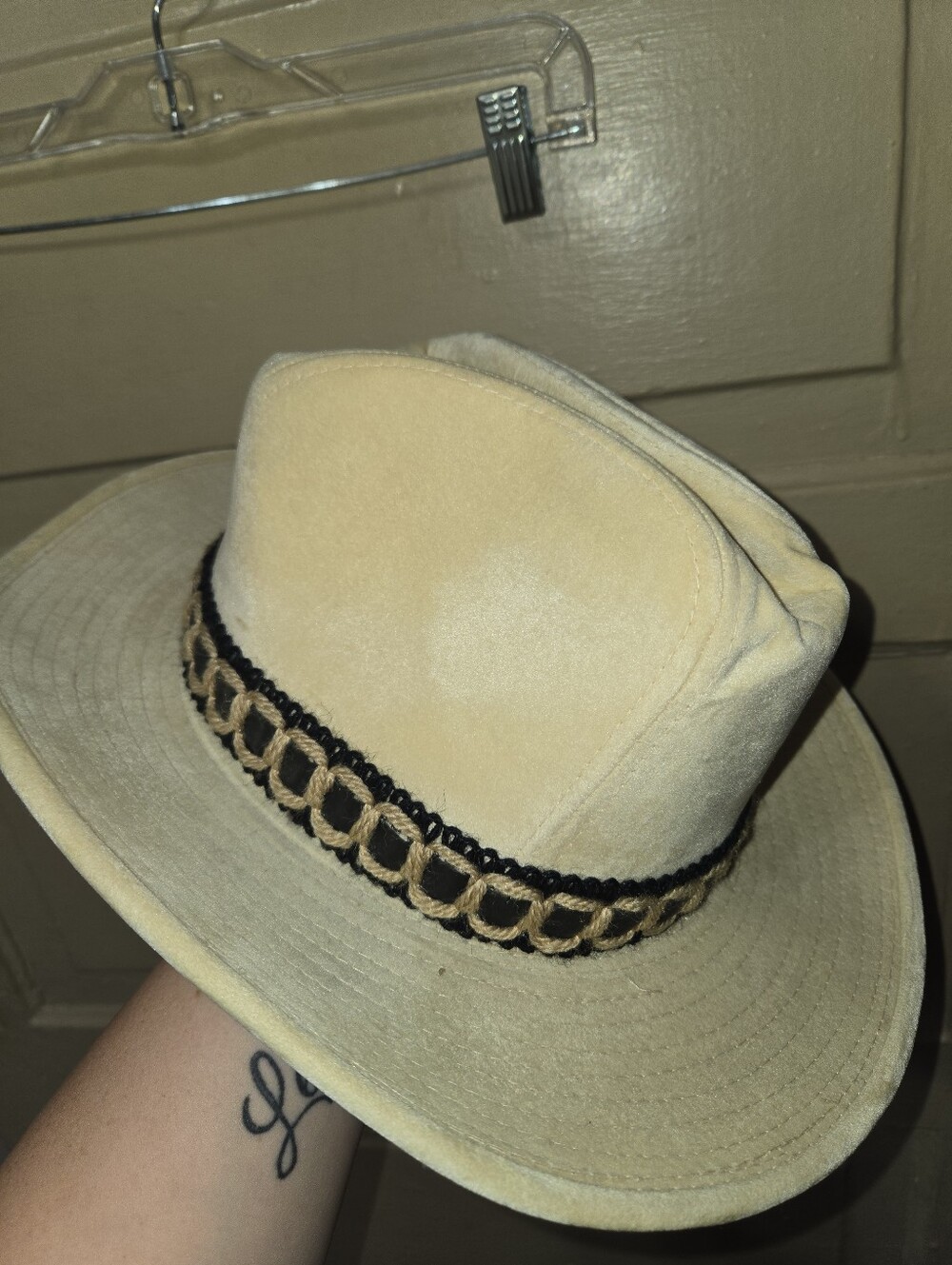 Longhorn Vintage Men's Cotton Blend Beige Cowboy Hat Size: Medium